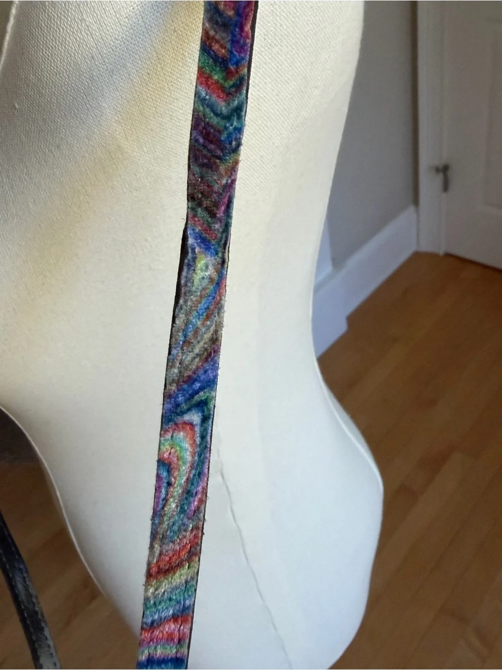 Vintage 60s 70s Psychedelic Rainbow Velvet Box Crossbody Purse USA